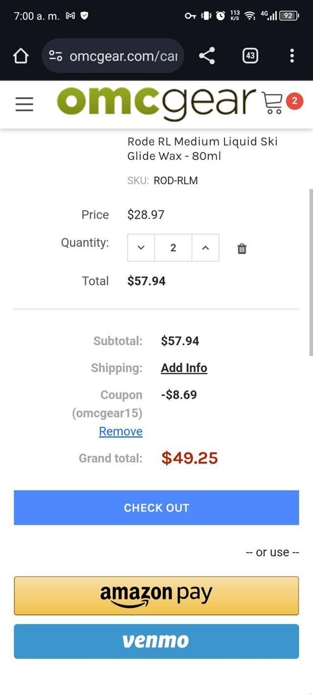 OMCgear checkout page showing OMCgear promo code box | Screenshot taken by SimplyCodes community member on Dec 2, 2023