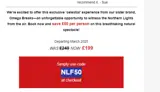 NLF50 coupon verification screenshot