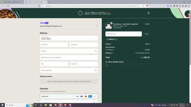 OMNI checkout page showing OMNI discount code box | Screenshot taken by SimplyCodes community member on Apr 26, 2025