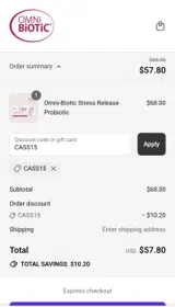 CASS15 coupon verification screenshot