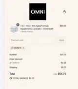 Omni Health Ring coupon verification screenshot