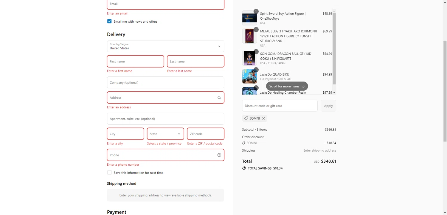 Omnime discount code screenshot showing code 5OMNI applied at Omnime checkout page. Uploaded by SimplyCodes community member DiscountWarden480 on Aug 25, 2025