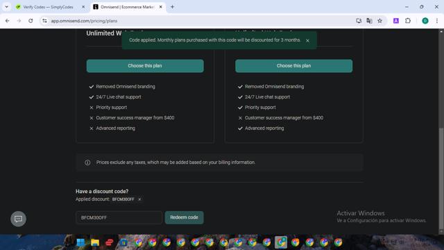 Omnisend checkout page showing Omnisend discount code box | Screenshot taken by SimplyCodes community member on Nov 22, 2024