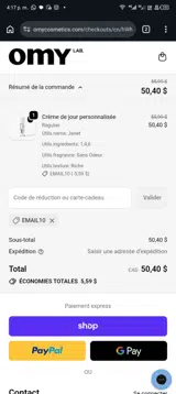 EMAIL10 coupon verification screenshot