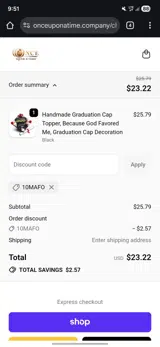 10MAFO coupon verification screenshot