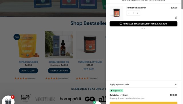 One Farm checkout page showing One Farm coupon code box | Screenshot taken by SimplyCodes community member on Jul 23, 2025