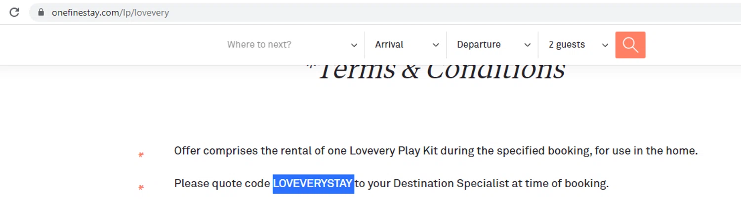 Onefinestay promo code screenshot showing code LOVEVERYSTAY applied at Onefinestay checkout page. Uploaded by SimplyCodes community member Alofoke on Oct 23, 2025