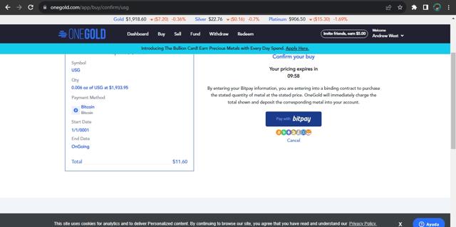 One Gold checkout page showing One Gold promo code box | Screenshot taken by SimplyCodes community member on Aug 15, 2023