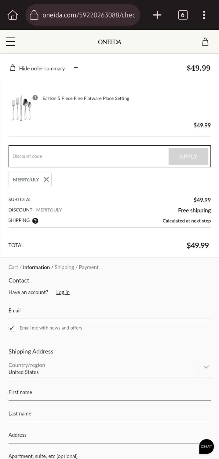 Oneida Promo Codes 35 Off August 2024