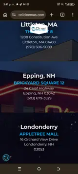O’Neil Cinemas coupon verification screenshot