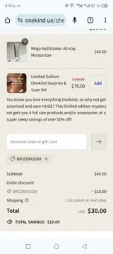 BRI22BASS89 coupon verification screenshot