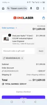 BEARDEDBUILDS coupon verification screenshot