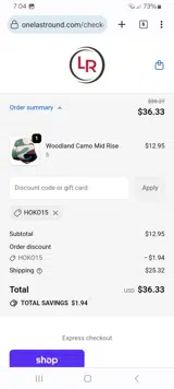 HOKO15 coupon verification screenshot
