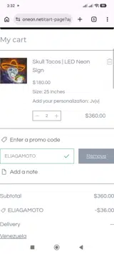 ELIAGAMOTO coupon verification screenshot