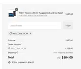 Welcome10off coupon verification screenshot