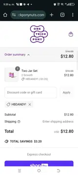 HBDANDY! coupon verification screenshot