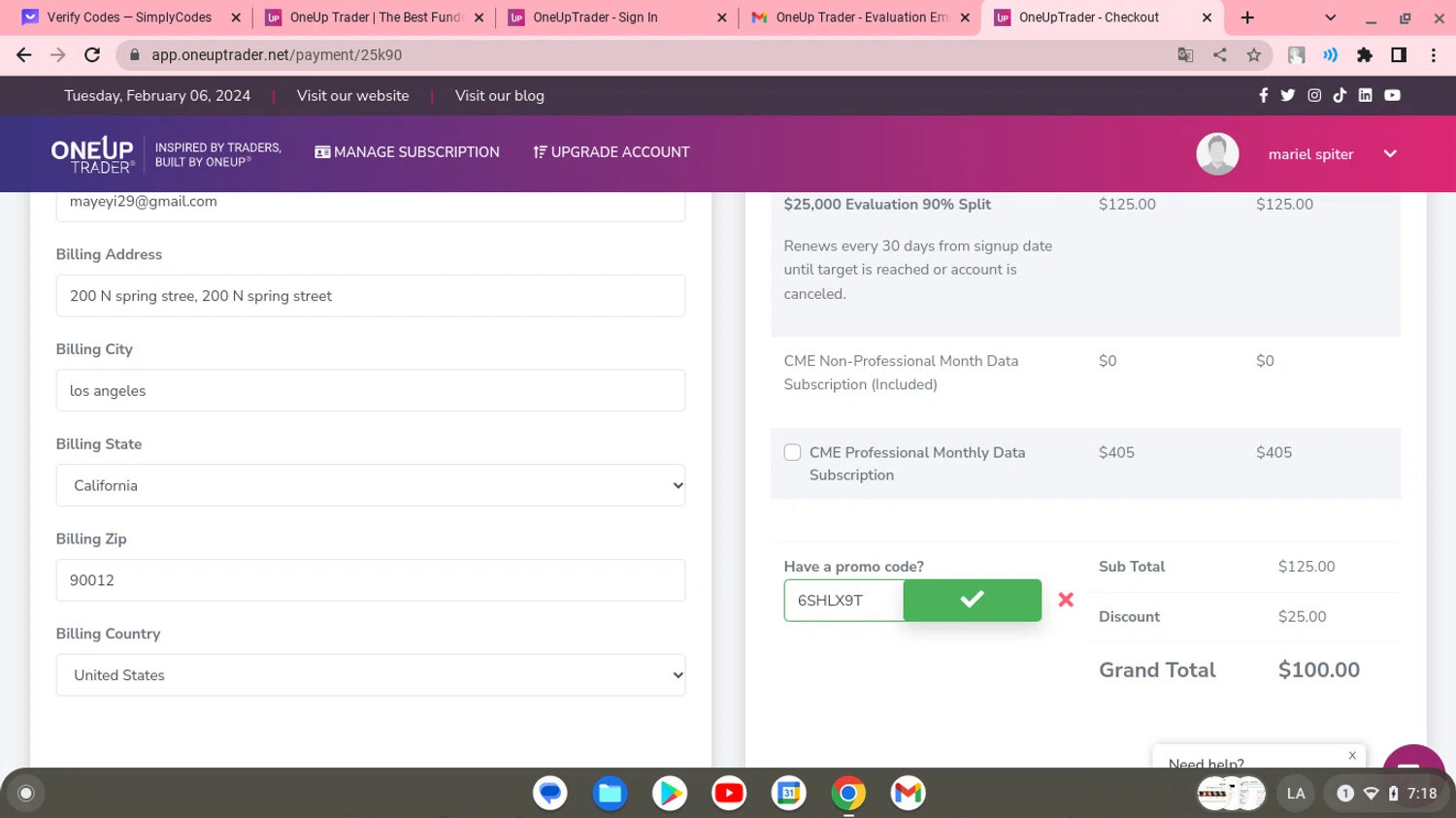 where to use optionsXpress promo code box