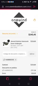 HAMMOCK5 coupon verification screenshot