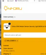 WELCOME10 coupon verification screenshot