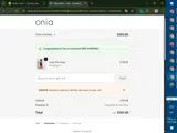 oniavip coupon verification screenshot
