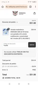 Tnxl40 coupon verification screenshot