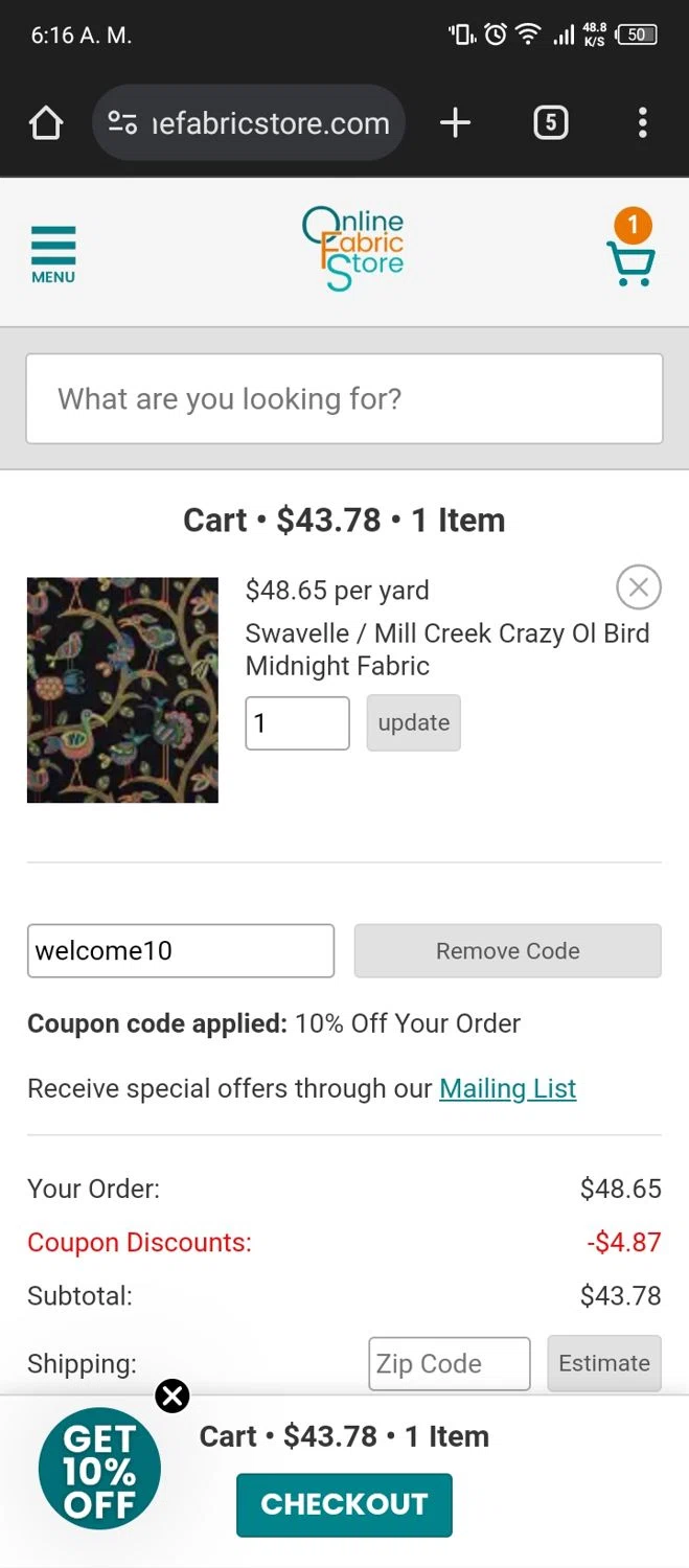 Online Fabric Store Promo Codes 12 Off May 2024