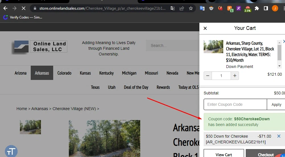 how to use Online Land Sales coupons