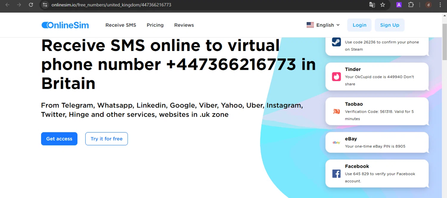 OnlineSIM promo code screenshot showing code 8905 applied at OnlineSIM checkout page. Uploaded by SimplyCodes community member VoucherSpotter9376 on Feb 3, 2025