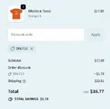 ONLY10 coupon verification screenshot