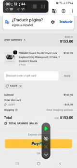 10off coupon verification screenshot