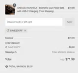 SAVE20OFF coupon verification screenshot