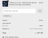 10off coupon verification screenshot