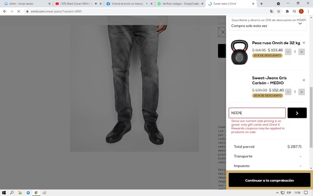 Onnit checkout page showing Onnit promo code box | Screenshot taken by SimplyCodes community member on May 5, 2021