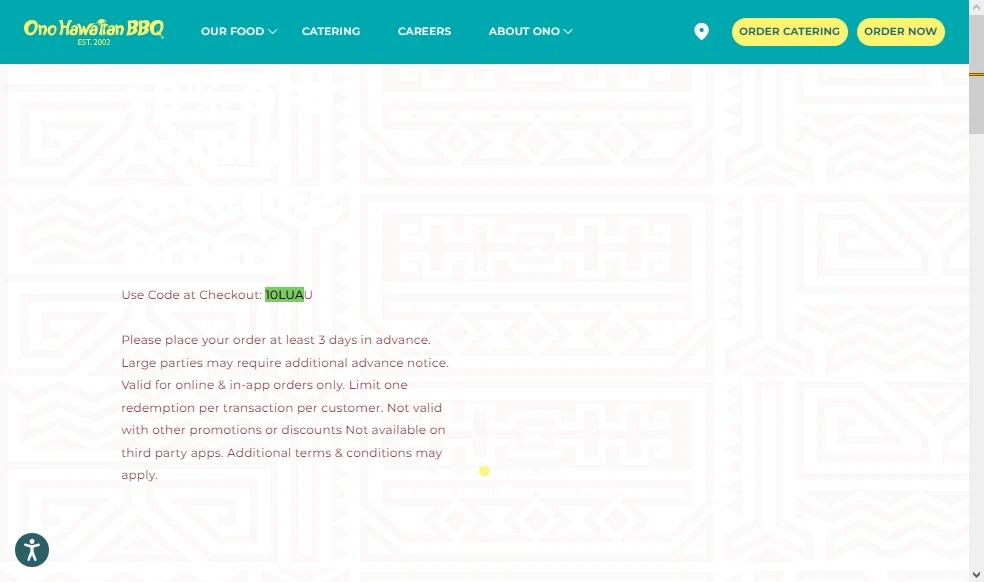 Ono Hawaiian BBQ Promo Codes 10 Off August 2024