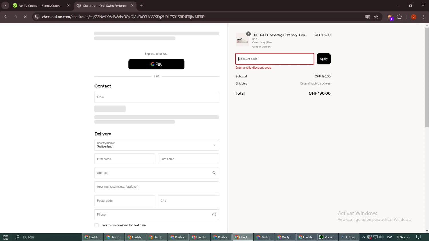 On Running promo code screenshot showing code RUNTOGETHER applied at On Running checkout page. Uploaded by SimplyCodes community member SavingsLegend3954 on Feb 15, 2025