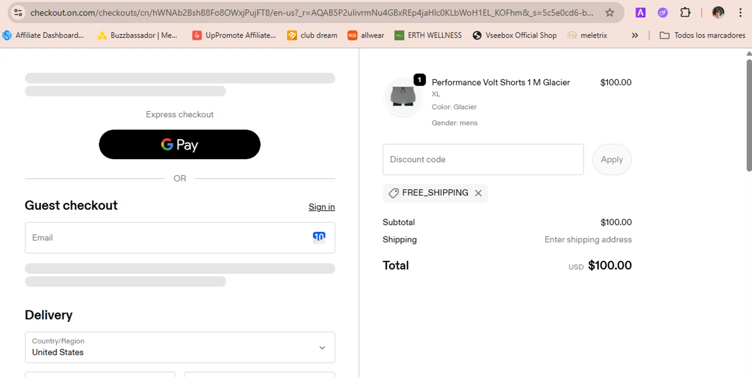 Verification screenshot for Free Shipping On Storewide (Shipping Adress) at On Running — 2mo ago