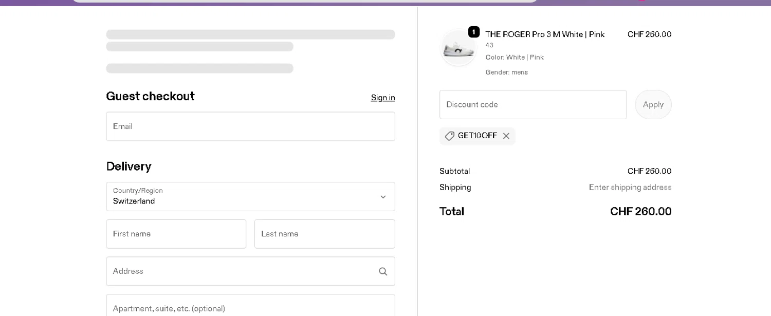 On Running promo code screenshot showing code GET10OFF applied at On Running checkout page. Uploaded by SimplyCodes community member beatrizcastillo on May 28, 2026