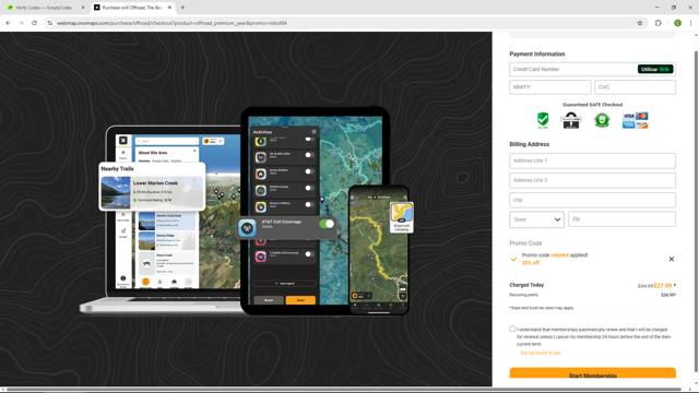 onX checkout page showing onX promo code box | Screenshot taken by SimplyCodes community member on Sep 10, 2025
