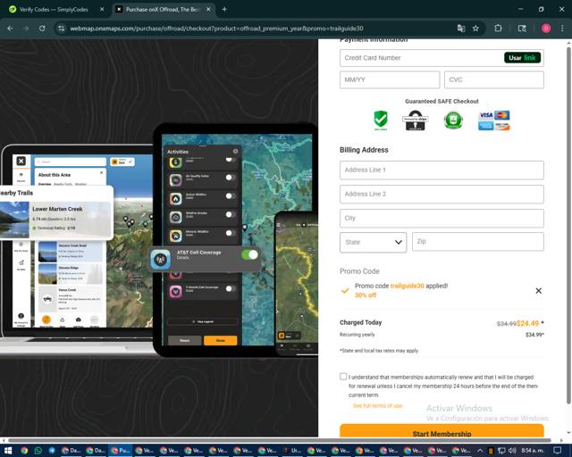 onX checkout page showing onX promo code box | Screenshot taken by SimplyCodes community member on Sep 9, 2025