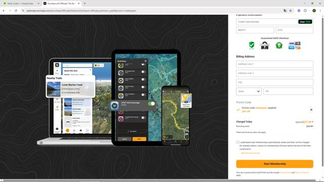 onX checkout page showing onX promo code box | Screenshot taken by SimplyCodes community member on Sep 10, 2025
