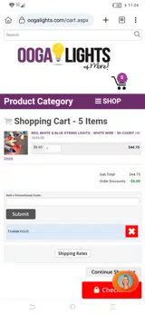 THANKYOU5 coupon verification screenshot