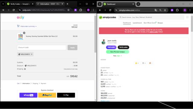 OOLY checkout page showing OOLY discount code box | Screenshot taken by SimplyCodes community member on May 14, 2024