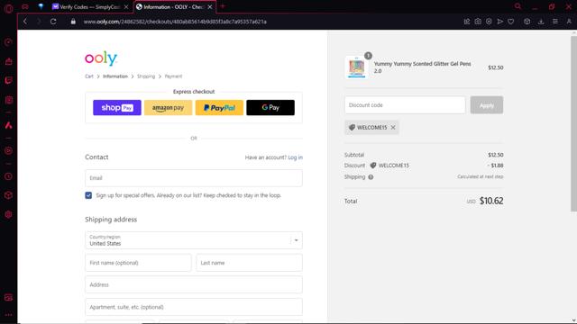 OOLY checkout page showing OOLY discount code box | Screenshot taken by SimplyCodes community member on Mar 25, 2024