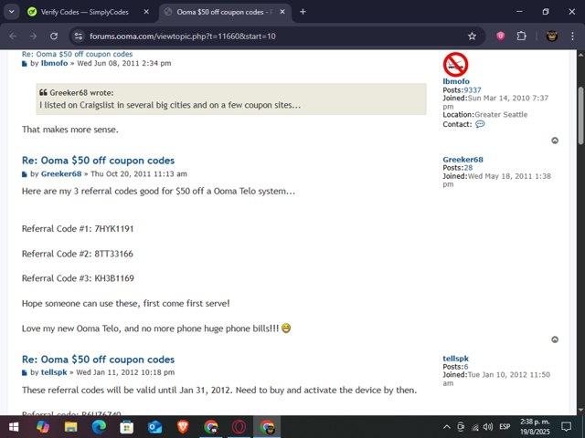 Ooma checkout page showing Ooma coupon code box | Screenshot taken by SimplyCodes community member on Aug 19, 2025