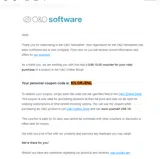 O&O Software coupon verification screenshot