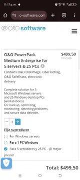 O&O Software coupon verification screenshot