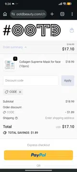 CODE coupon verification screenshot