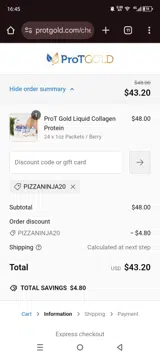 OP2 Labs coupon verification screenshot