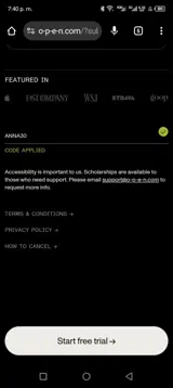 Anna30 coupon verification screenshot