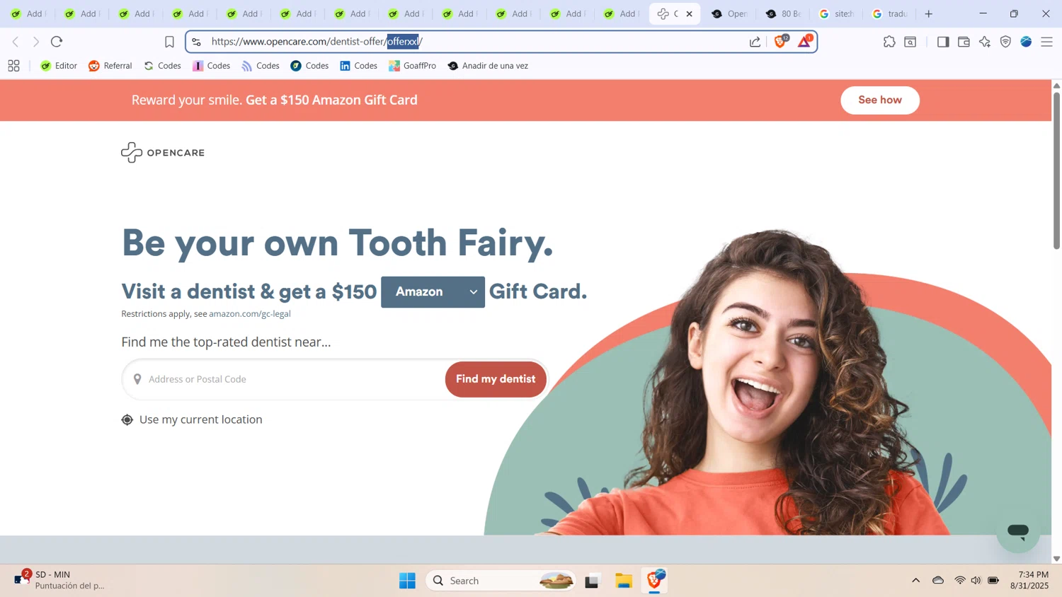 Opencare promo code screenshot showing code offerxxl applied at Opencare checkout page. Uploaded by SimplyCodes community member BabaYaga on Sep 1, 2025